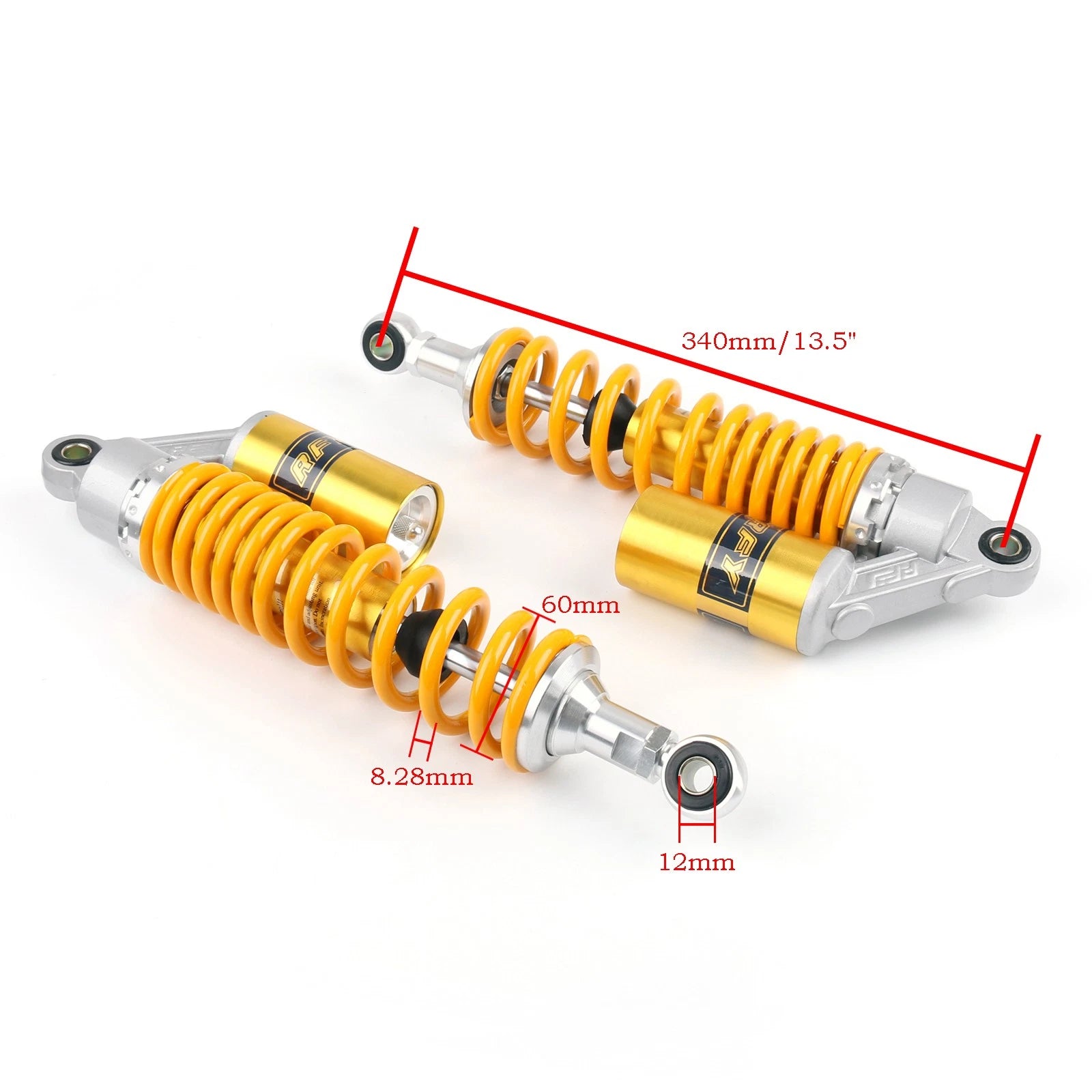 2pcs 13.5" 340mm Air Shocker Rear Shock Absorbers for Harley Ducati