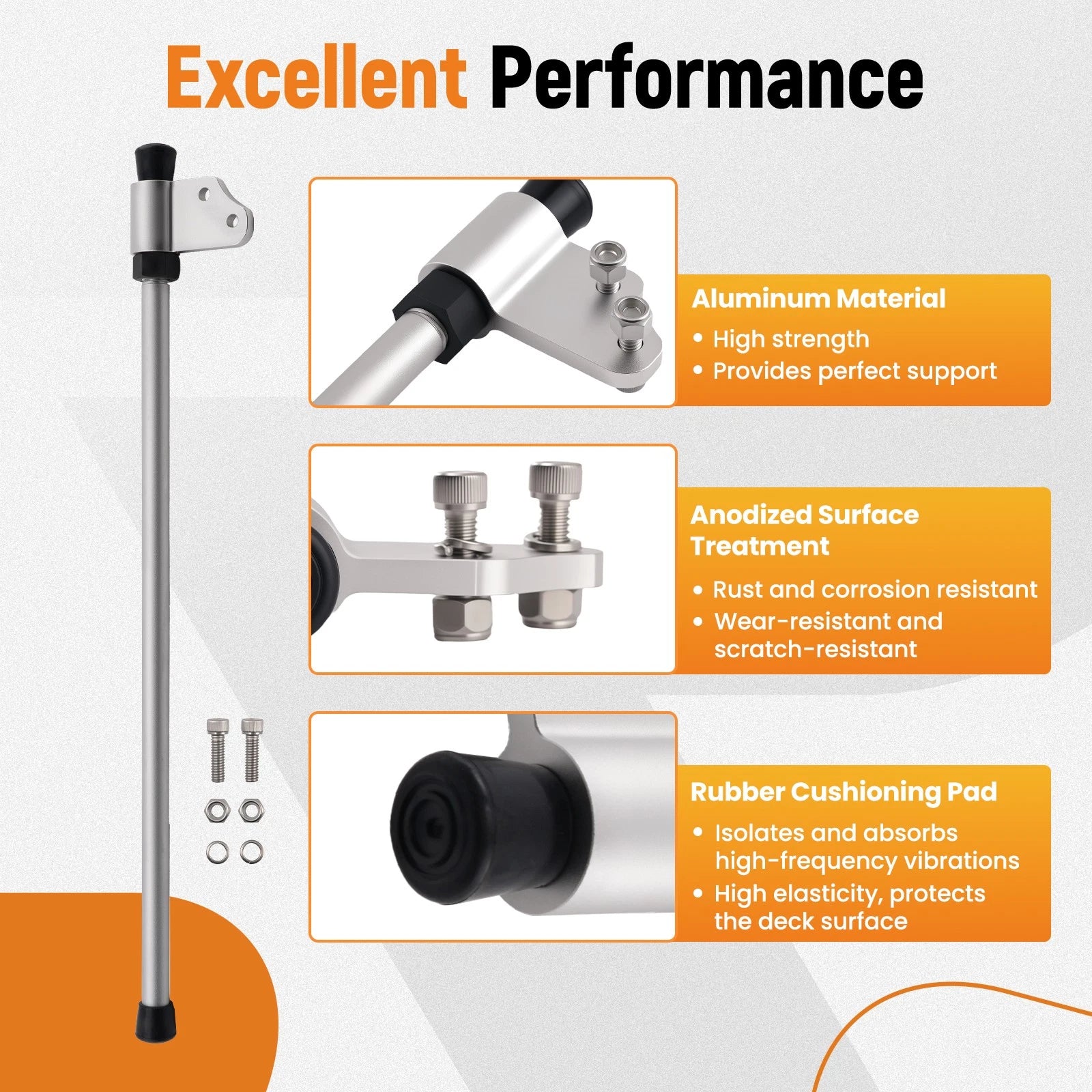 Fortrex Stabilizer for Riptide SF (Heavy Duty, Aluminum, Silver Anodized)