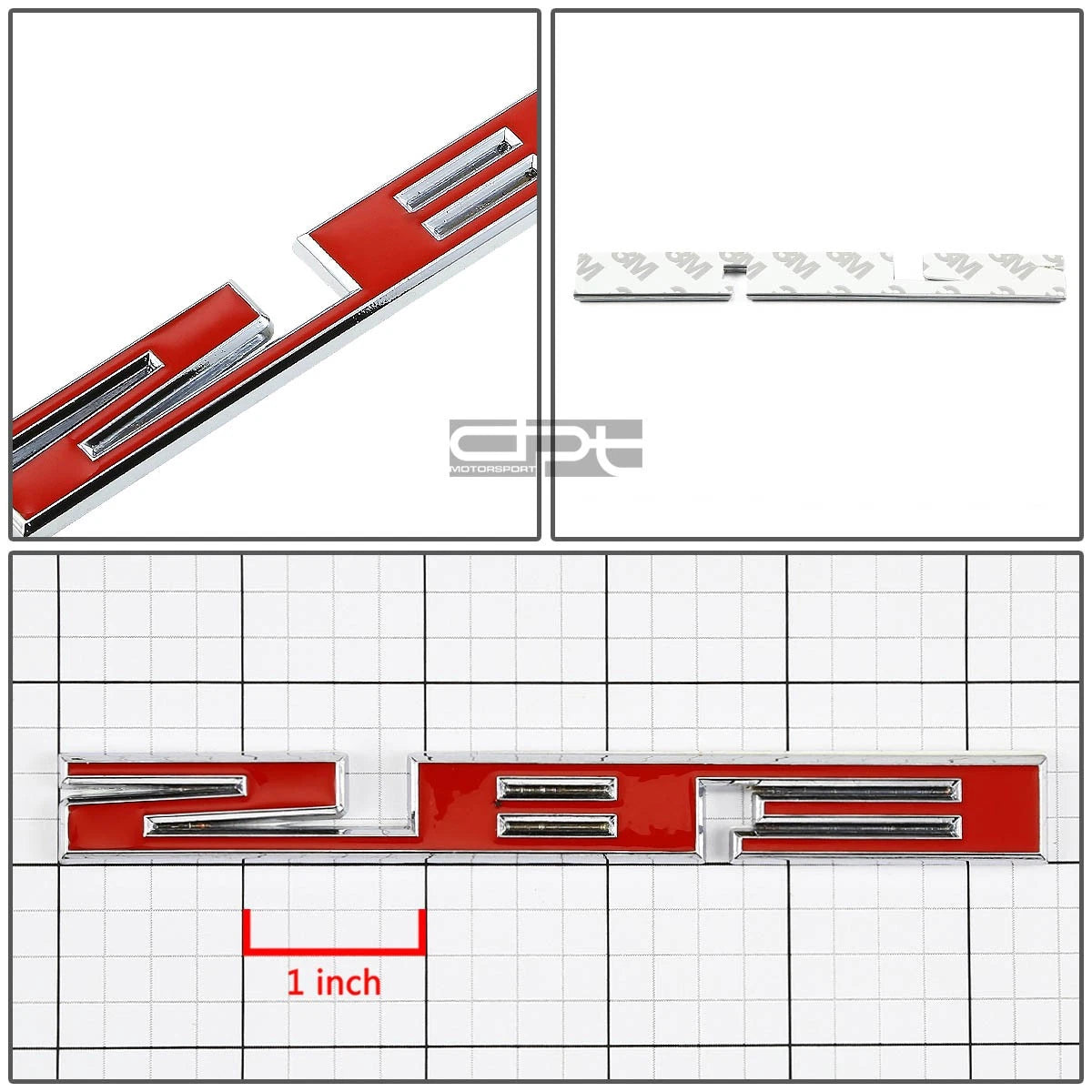 Chrome/Red Bumper Emblem Badge for SBC 283 (1960–1966)