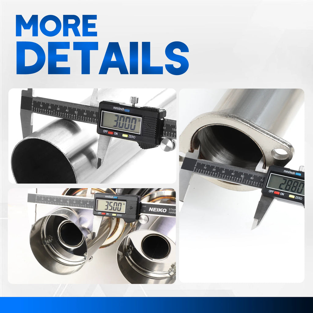 Dual Tip Catback Muffler System with Removable Silencer for Nissan 240SX (1989–1994)