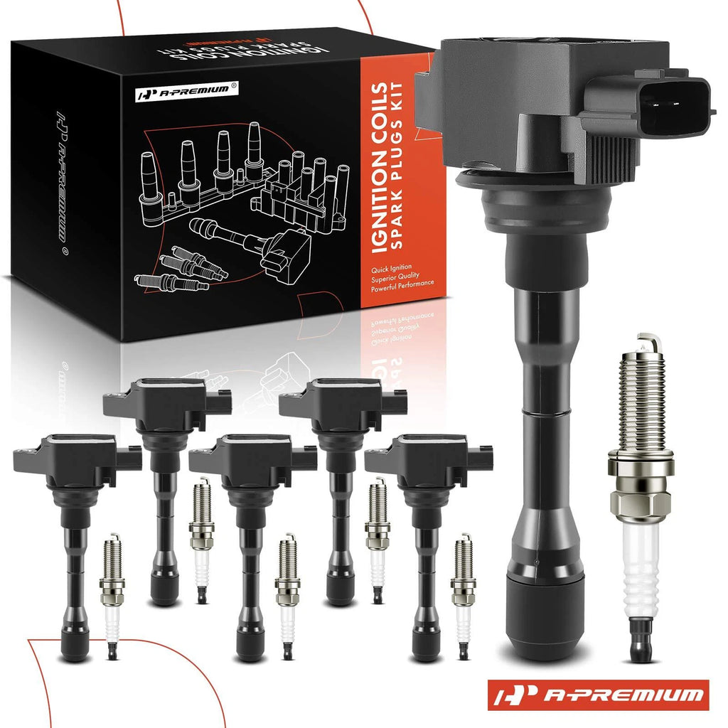 Set of 6 Ignition Coils & Spark Plugs for Infiniti Q50 (2014–2020)
