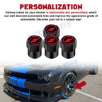 Red Aluminum Tire Valve Stem Caps for Dodge (2011-2023)