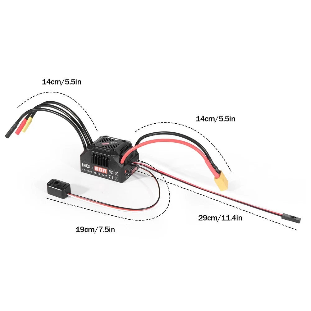 80A Brushless ESC Motor Lock Protection for 1/10 Scale RC Cars
