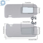 Set of 2 Sun Visors for Toyota Corolla (2009–2013) Gray with Mirror