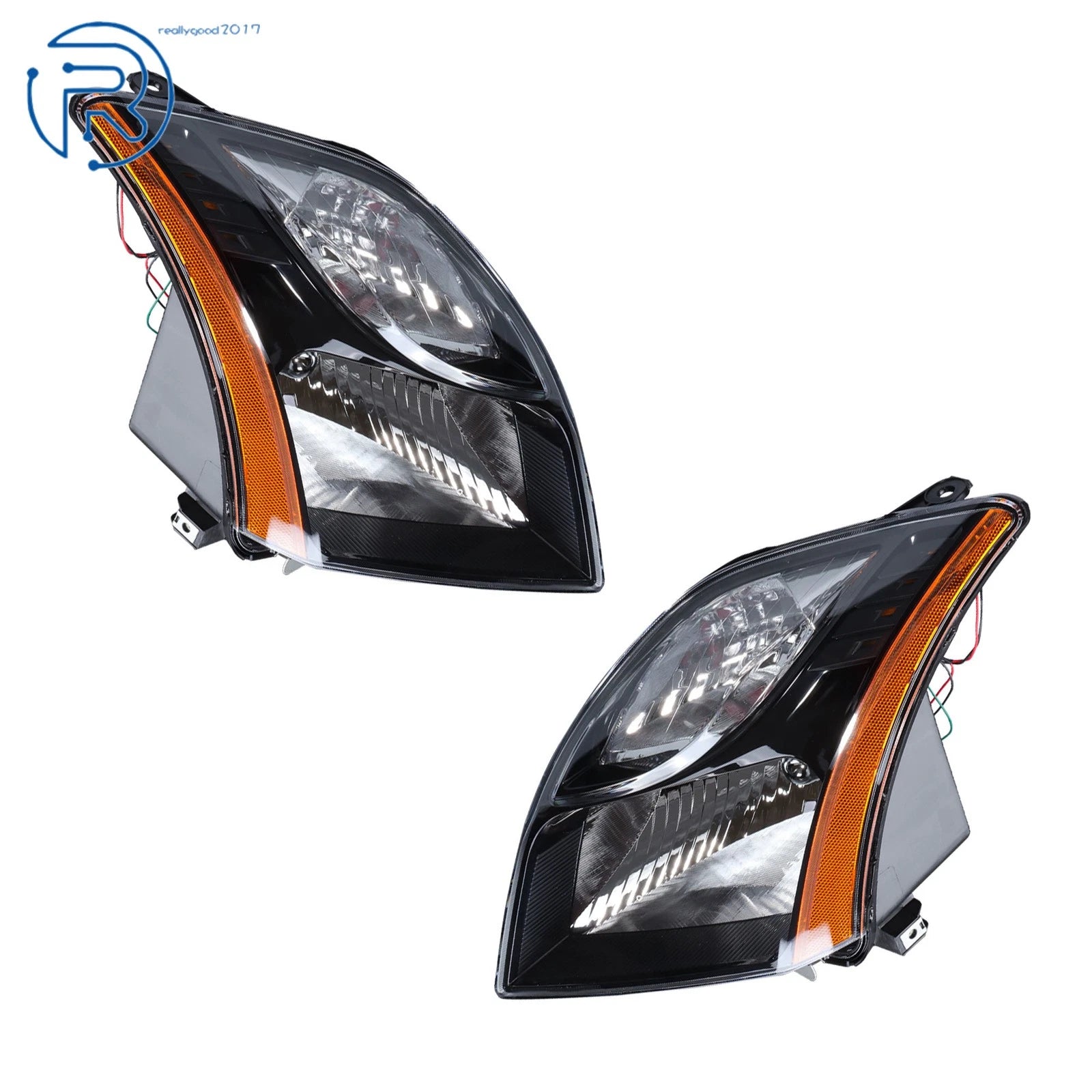 Halogen Headlight Set for Nissan Sentra (2010–2012) Black Clear Left+Right