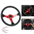 14" Deep Dish Racing Steering Wheel for Universal Fit (Aluminum + PU)