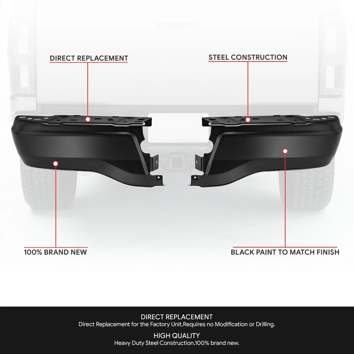Pair of Rear Bumper End Caps for Ford Ranger (2019–2023)