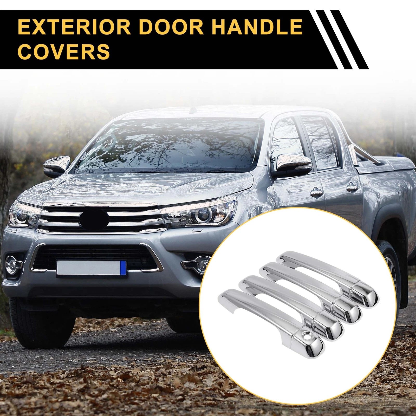 Set of 4 Exterior Door Handle Covers for Toyota 4Runner (2010–2015) Chrome