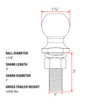 Trailer Hitch Ball for Make Model