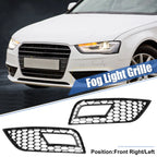 Pair Fog Light Mesh Grille Cover for Audi A4 B8.5 (2013–2016) Black