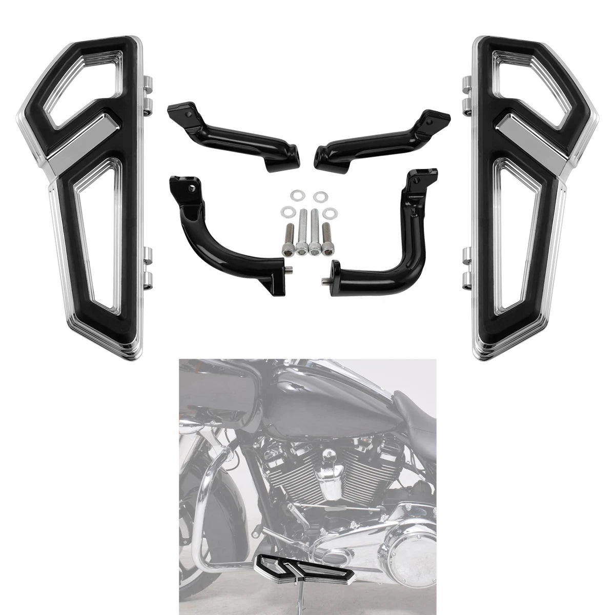 Front Driver Floorboard Footboard & Bracket for Harley Electra Glide (2014–2024)