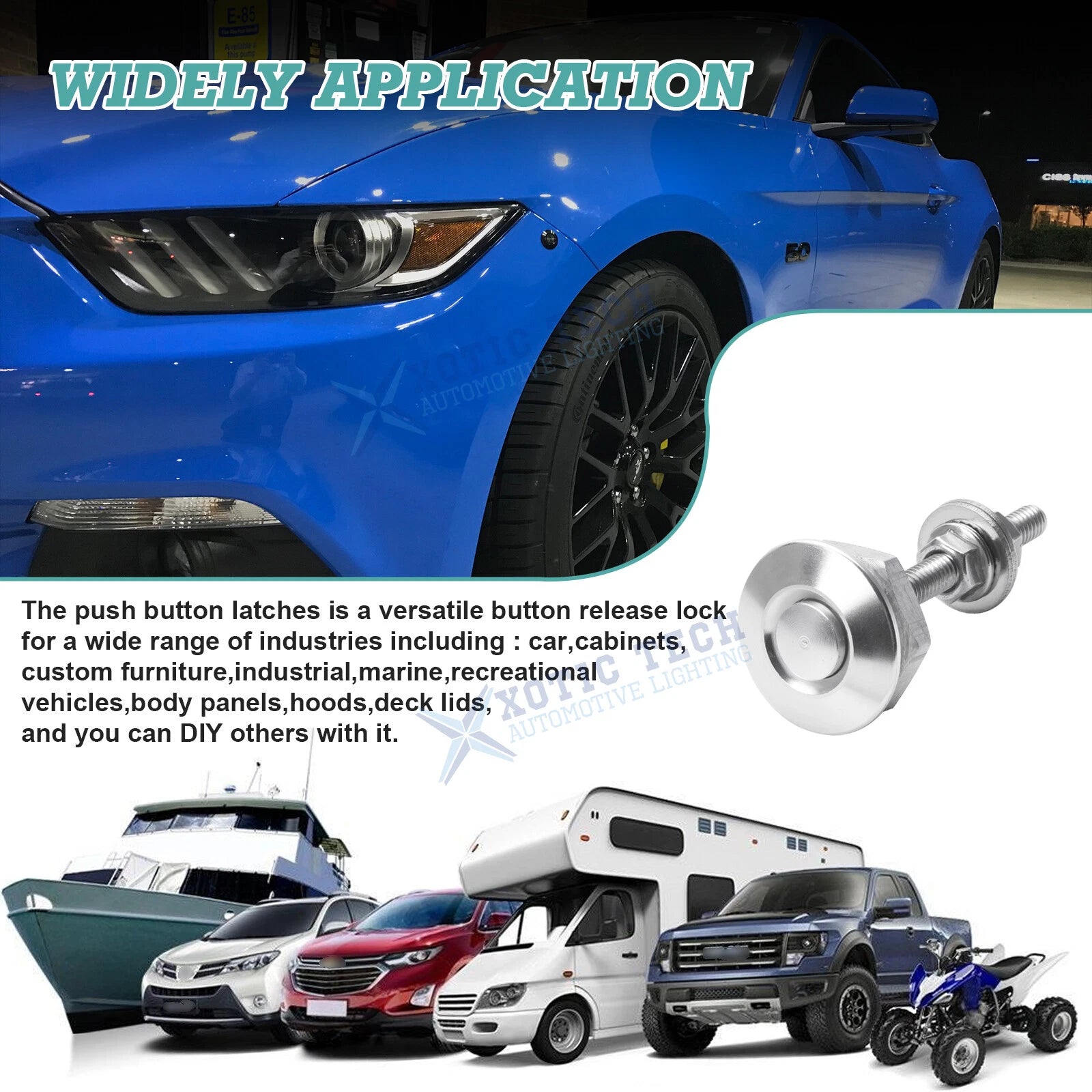 Push Button Hood Nut Bolt Kit for Honda Civic Acura (2016-2021)