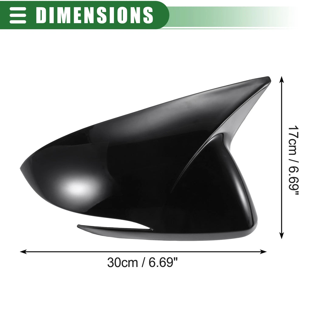 2X Rearview Mirror Cap for Hyundai Elantra (2017–2020) Gloss Black