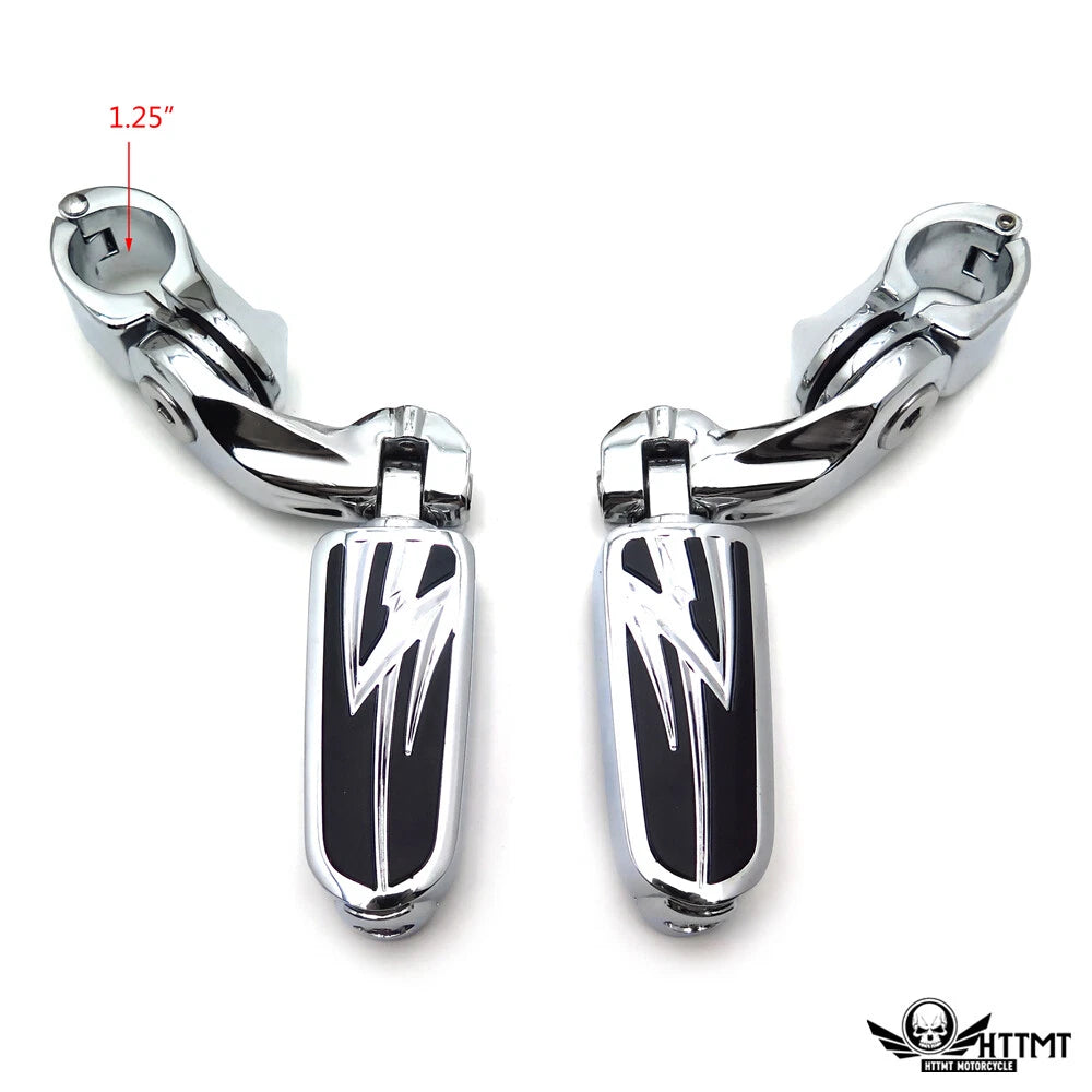 2X 2.5" FootPeg Kit & 1.25" Engine Guard for Harley Dyna Softail