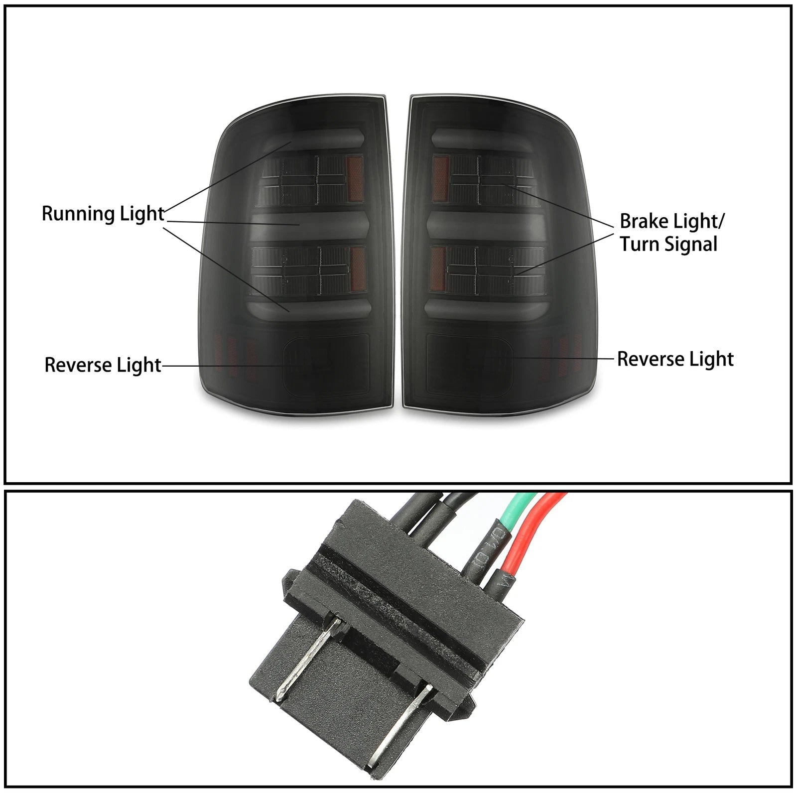 LED Tail Lights Brake Lamps for Dodge Ram 1500 2500 3500 (2009–2018)