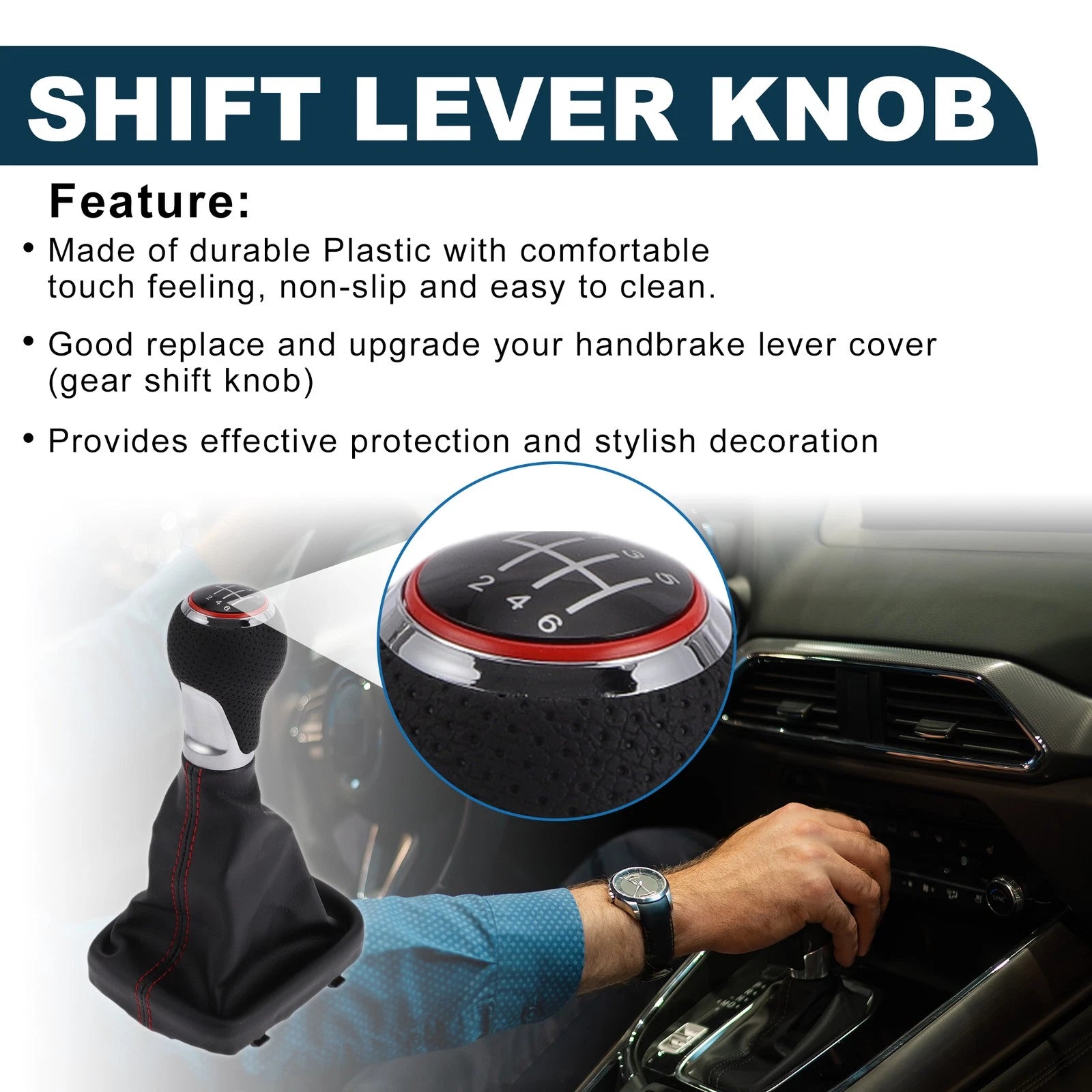 6 Speed Gear Shift Knob w/ Cover No. 4F0863278 for Audi A6 (2005–2011)