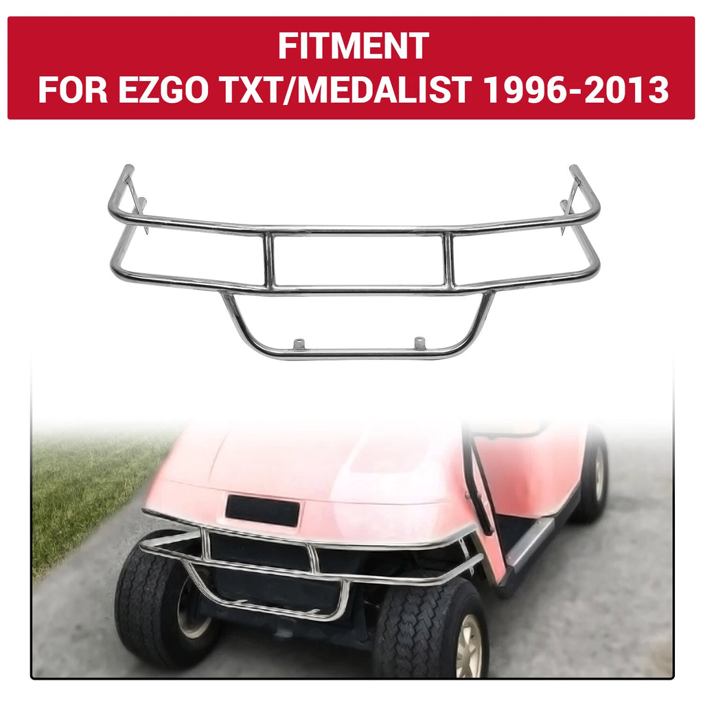 Front Bumper Brush Guard for EZGO TXT Golf Cart (1996–2013) Stainless Steel