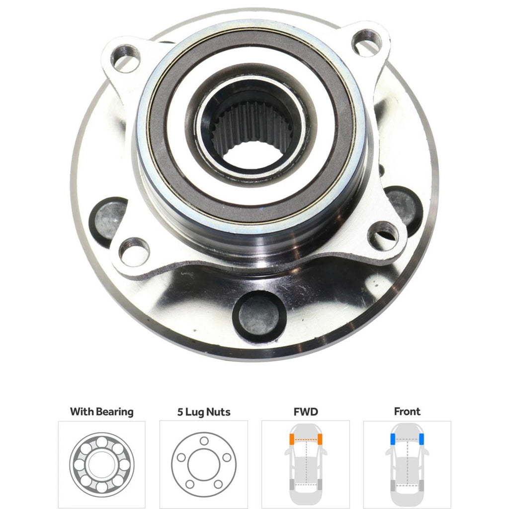 Wheel Hubs for Honda Odyssey (2011–2017) Front Left & Right with Bearing