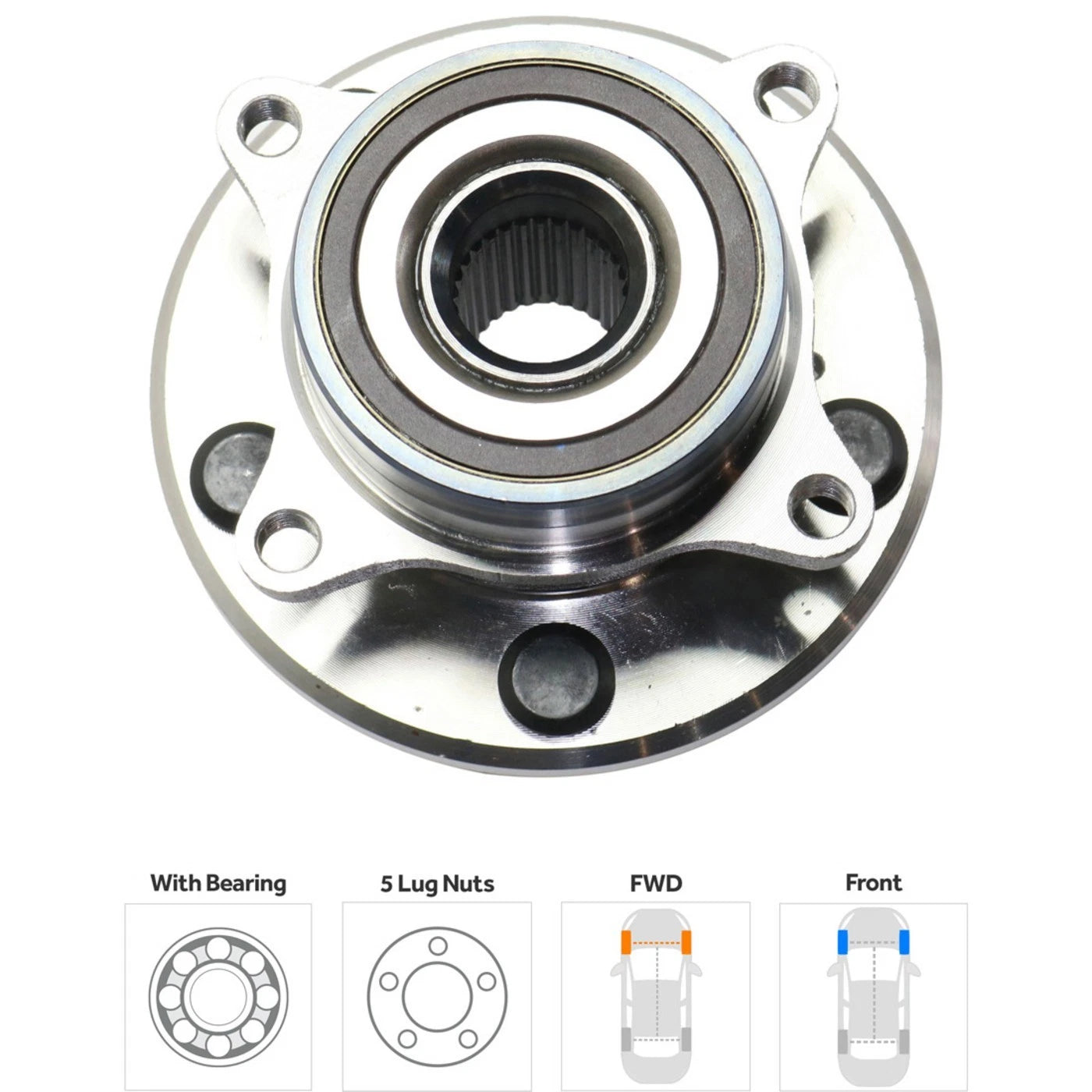 Wheel Hubs for Honda Odyssey (2011–2017) Front Left & Right with Bearing