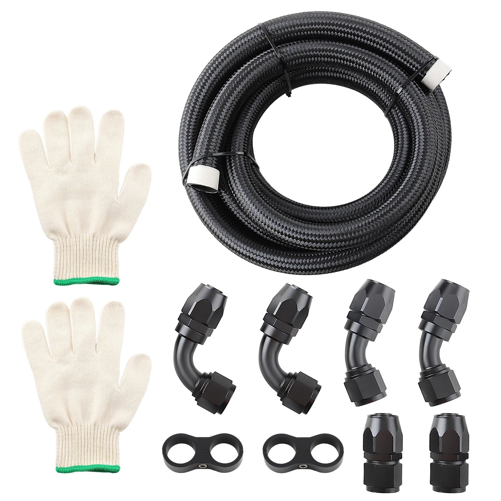 10FT Nylon Braided Fuel Line Hose Fitting 12AN for Universal Applications