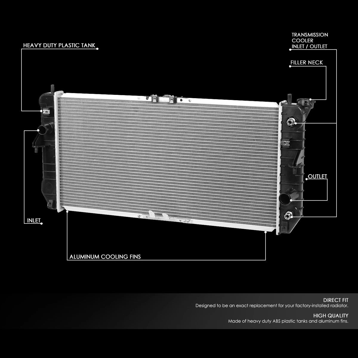 Aluminum Radiator for Buick LeSabre Bonneville 3.8L (2000–2005) DPI 2347