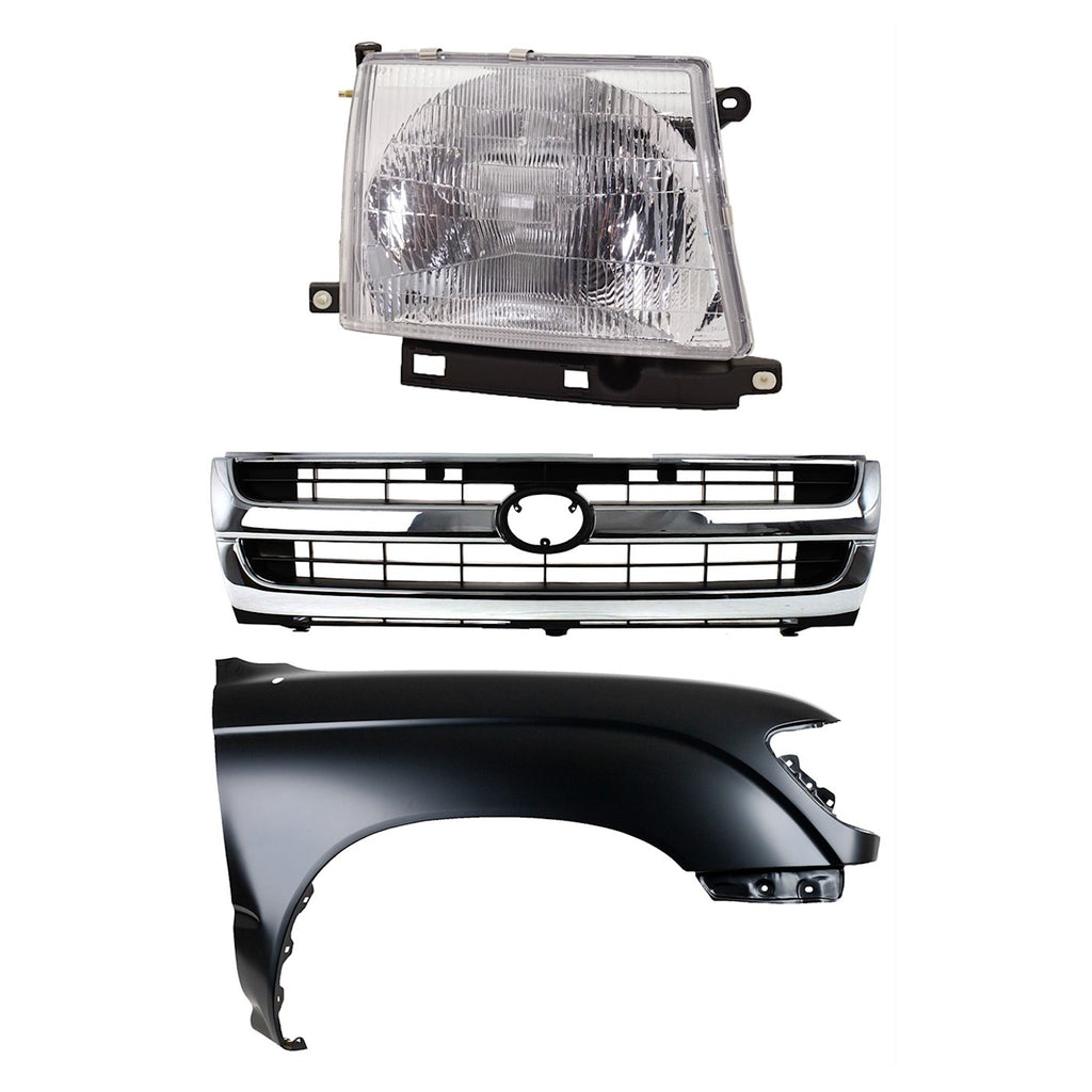 Fender Kit for Toyota Tacoma (1997–2000) Primed Right with Headlight & Grille