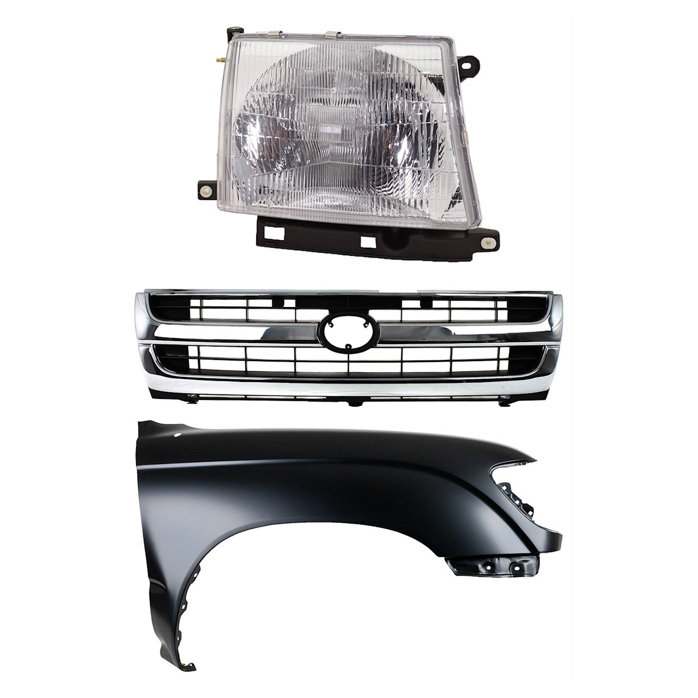 Fender Kit for Toyota Tacoma (1997–2000) Primed Right with Headlight & Grille