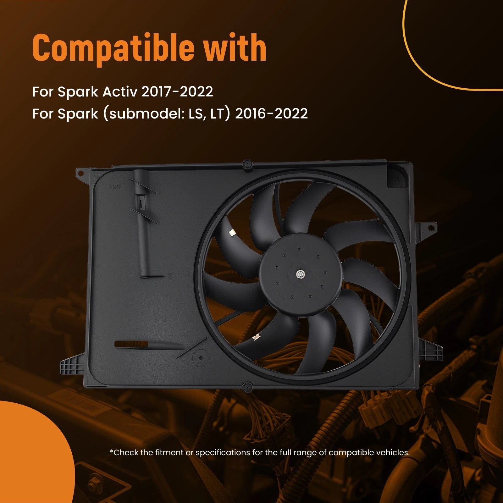 Electric Radiator Cooling Fan for Chevrolet Spark (2016–2022)
