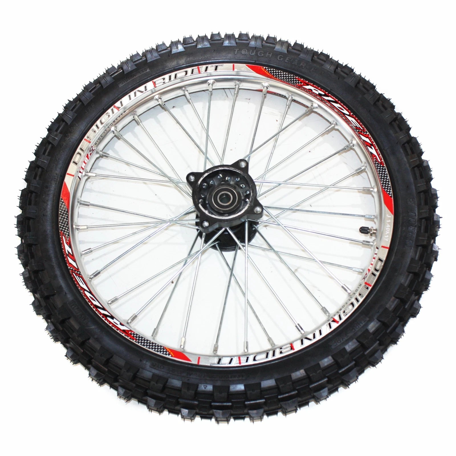 15mm Silver Alloy Wheel Rim Tire for Dirt Bike (17 Inch Front, 14 Inch Rear)
