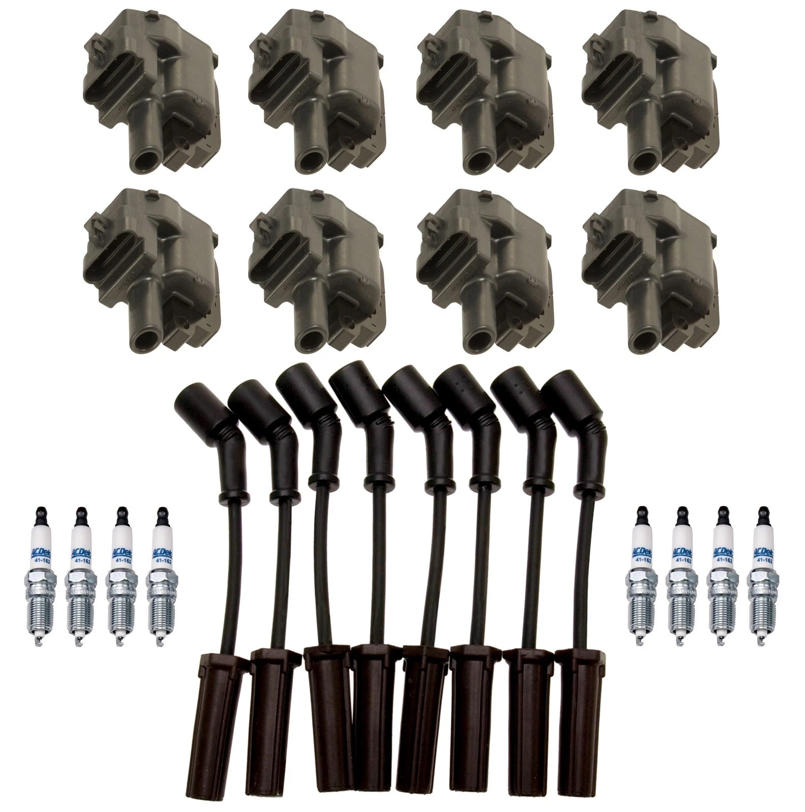 Set of 8 Ignition Wires & 8 Spark Plugs for Chevrolet Pontiac (5.7L V8)