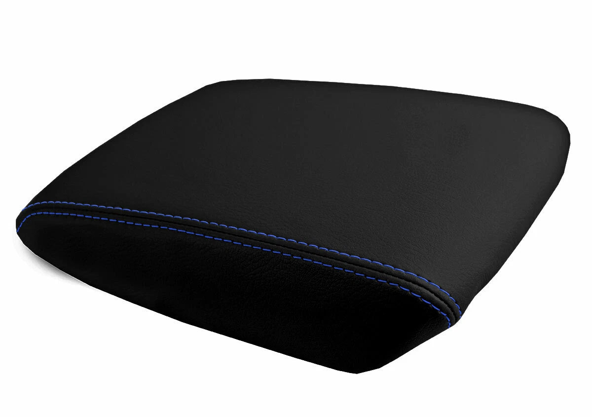 Leather Console Lid Armrest Cover for Acura TL (2004–2008) Blue Stitch