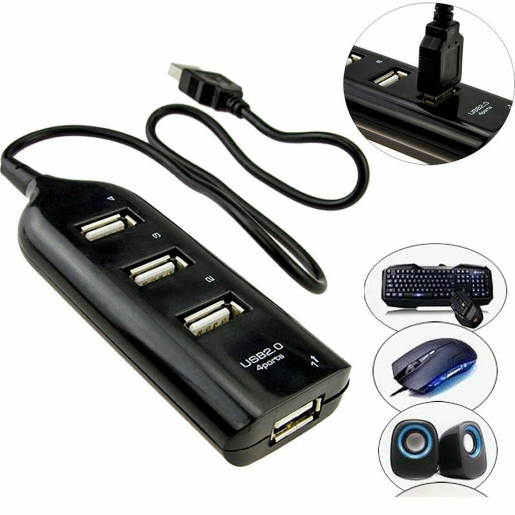 4-Port USB 2.0 High-Speed HUB Splitter for Desktop & Laptop (2015-2025)