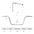 10" Rise Ape Hanger Handlebar for Harley Sportster XL, FLST, FXST (Fits 1 1/4")