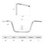 10" Rise Ape Hanger Handlebar for Harley Sportster XL, FLST, FXST (Fits 1 1/4")