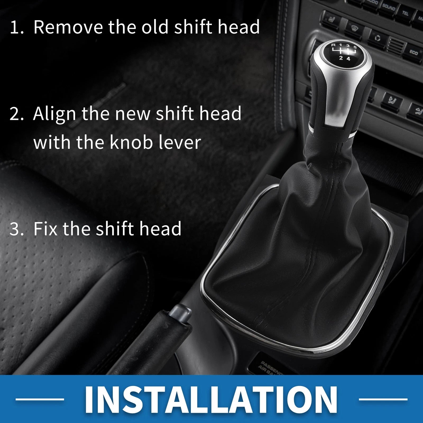 5 Speed Manual Gear Shifter Knob with Cover for Volkswagen Eos (2007–2016)