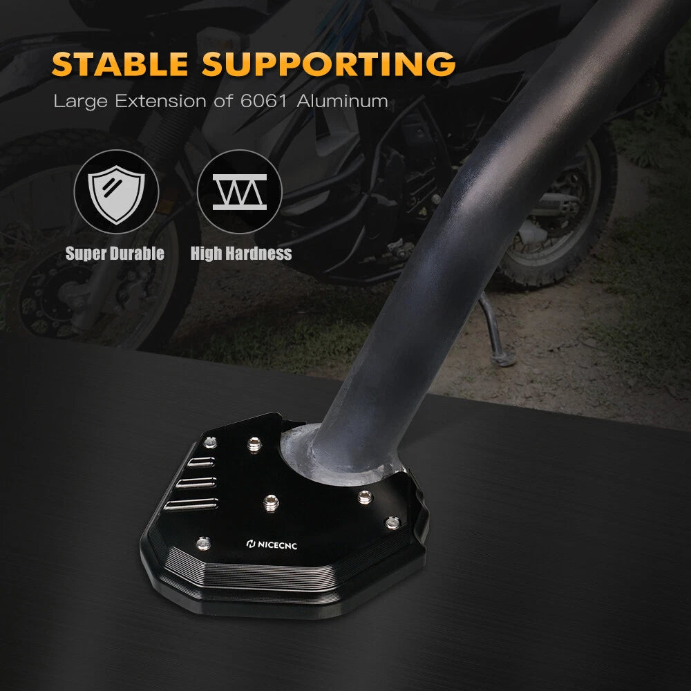 Kickstand Side Stand Foot Plate Anodized for Kawasaki KLR 650 (2008–2018) Black