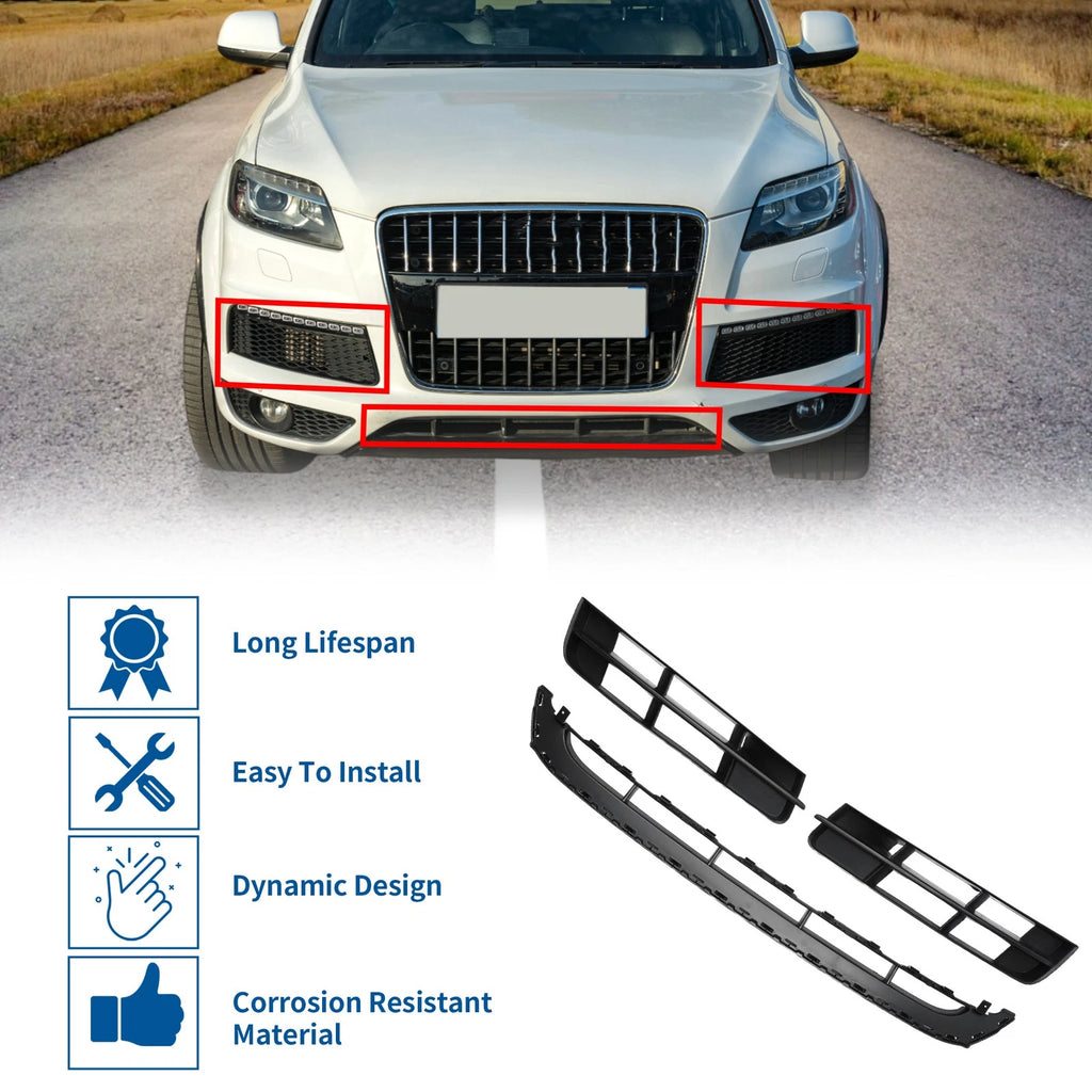 Set of 1 Front Lower Bumper Grille for Audi Q7 (2010–2015) No.4L0807681 Black