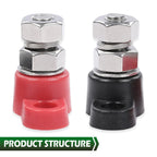 Set of 2 Junction Block Power Post Insulated Terminal Studs 3/8"