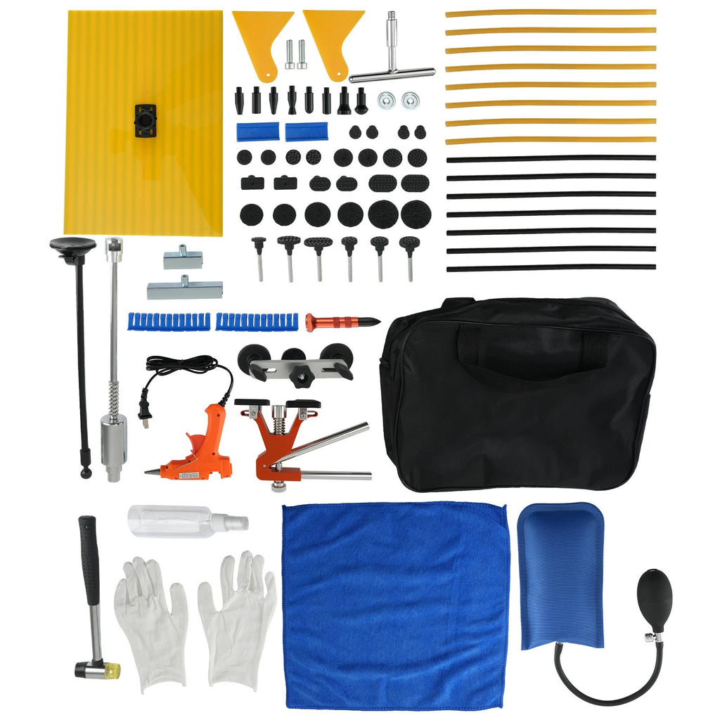 Car Body Dent Tool Kit for Vehicle PDR Repair (Golden Puller, Glue Gun)