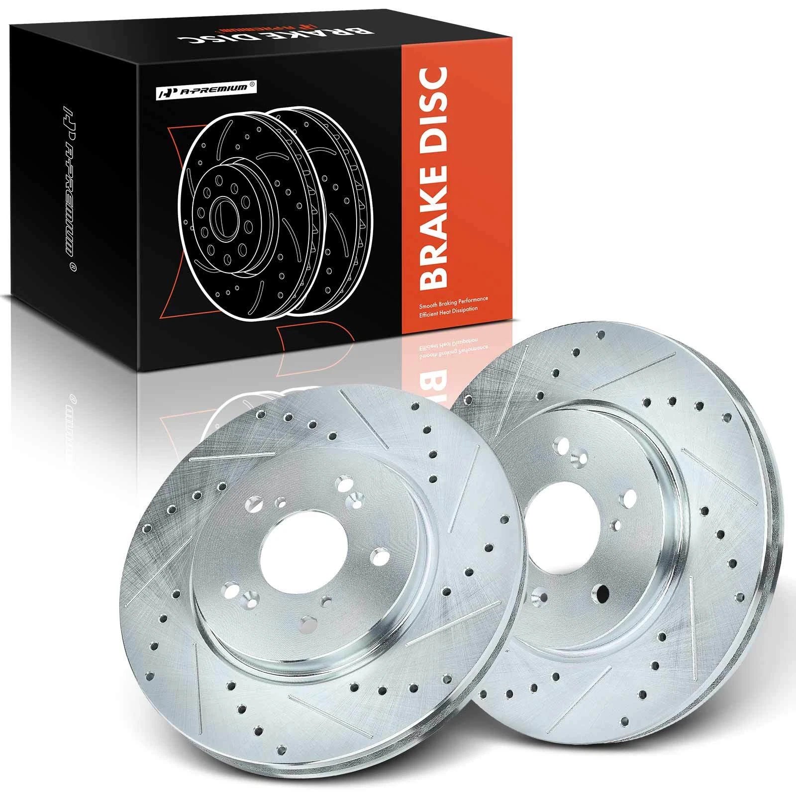 Front Drilled Brake Rotors for Honda CR-V (2007–2016) Crosstour (2012–2015)