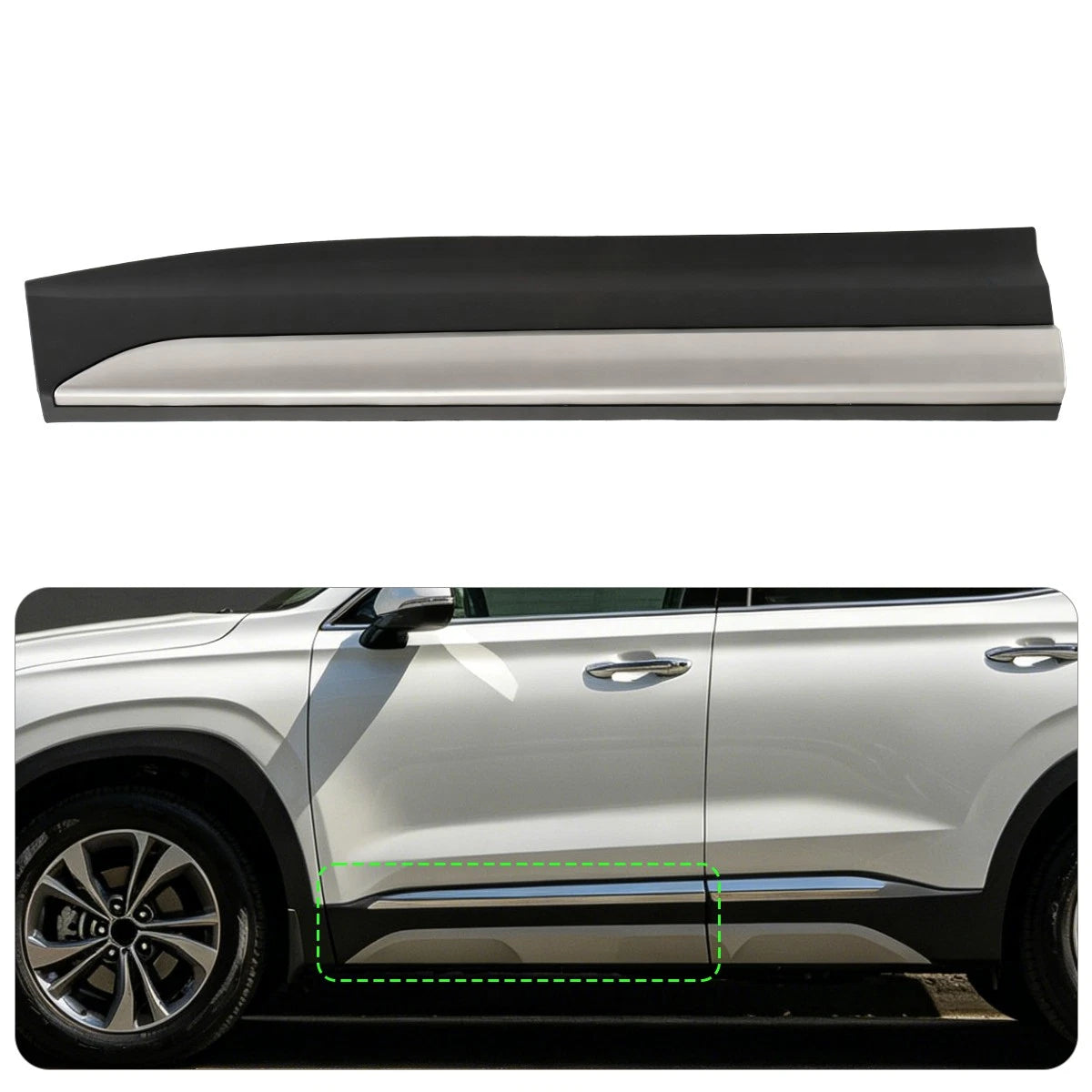 Front Door Lower Molding Left Side for Hyundai Santa Fe (2019–2023) 87721S1200SCR