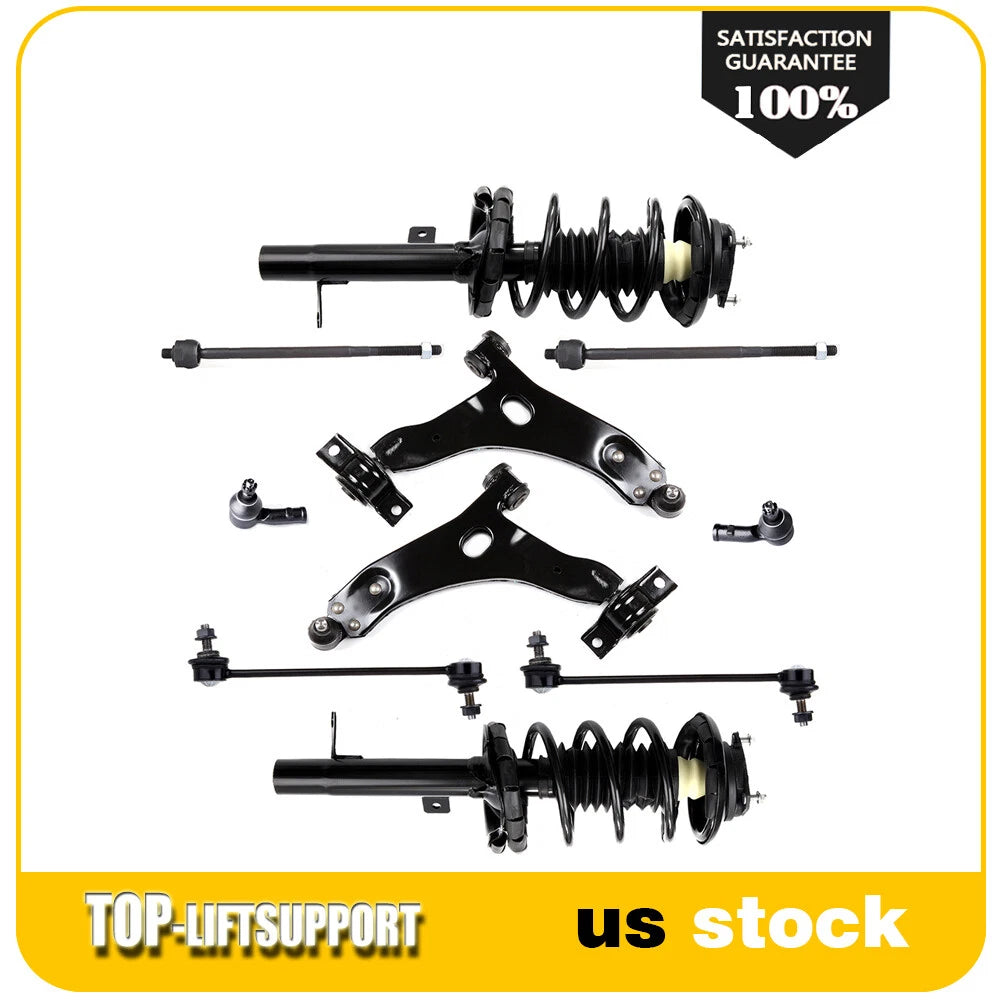 Front Shocks Struts with Coil Springs and Lower Control Arms for Ford Focus (2000–2004)