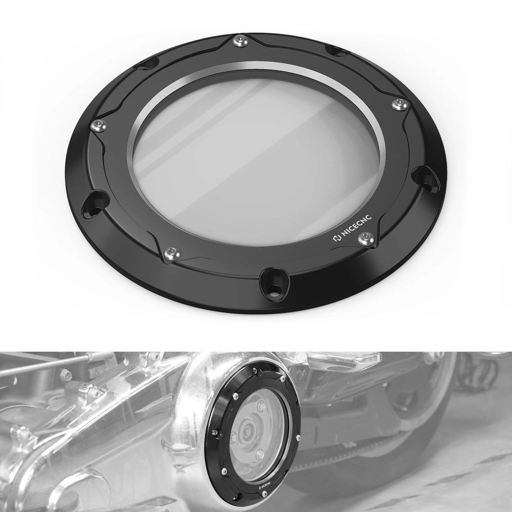 CNC Clear Derby Cover for Harley M8 Road Glide FLTRU FLTRX FLTRXS FLTRXST (2017–2023)