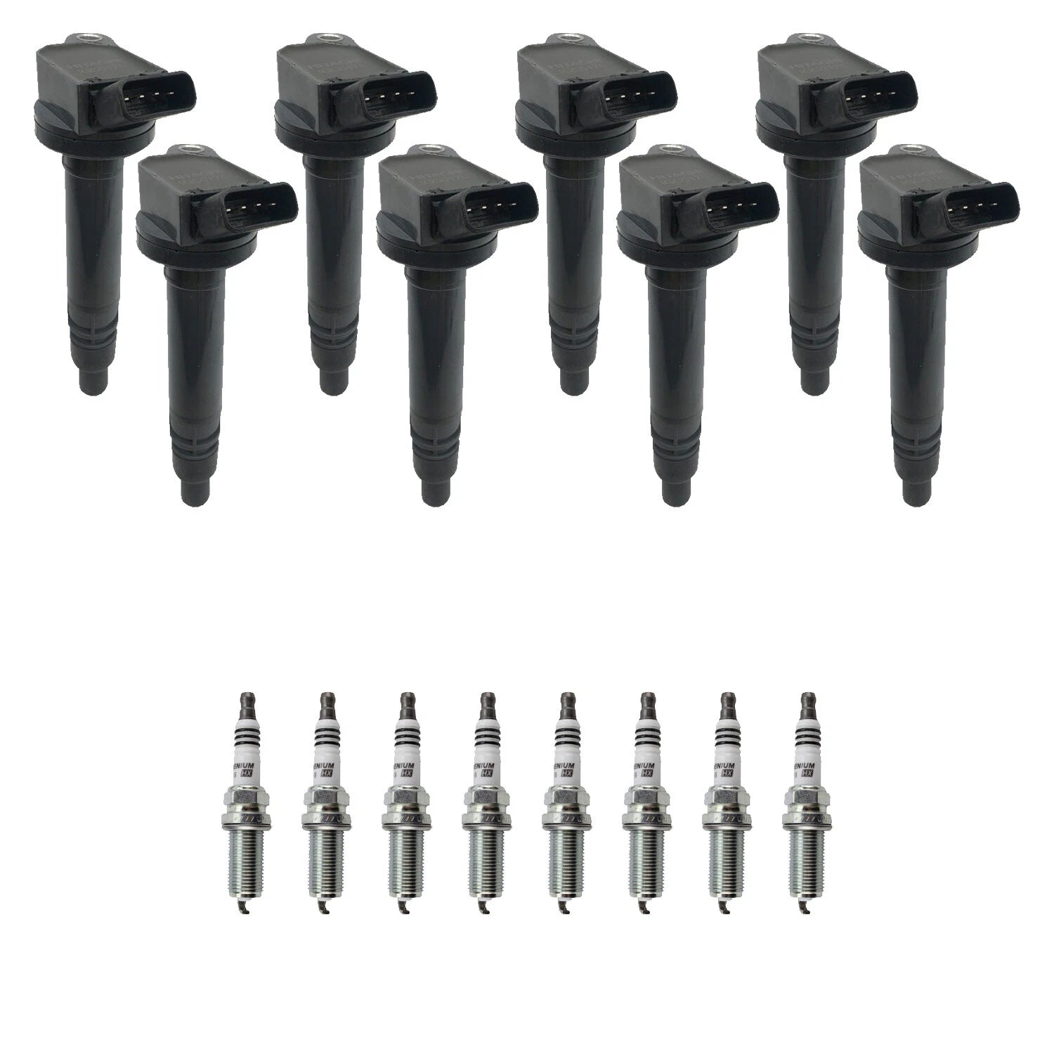 Set of 8 Ignition Coils & NGK Ruthenium Spark Plugs for Sequoia Tundra (2000–2023)