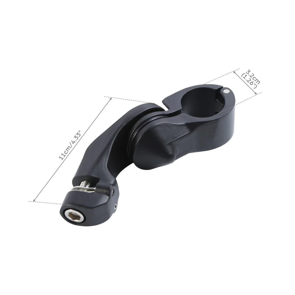 Matte Black 1-1/4" Highway Short Angled Foot Peg Mounts for Harley