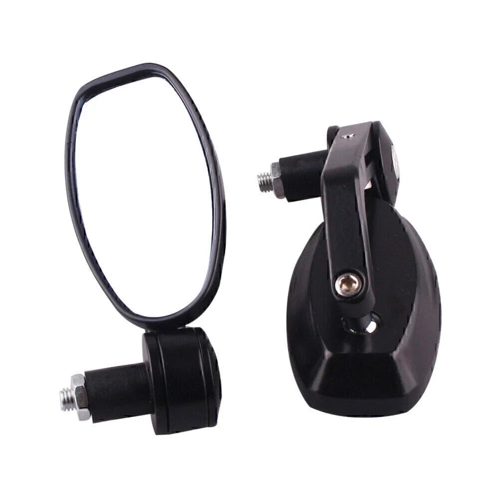 Universal 7/8" Black Bike Bar End Side Mirrors (Fits Most Models)