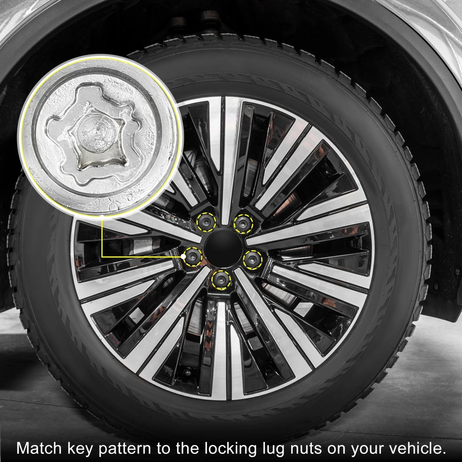Wheel Lock Lug Nut Anti Theft Screw Removal Key for Volkswagen Phaeton (2004–2006)