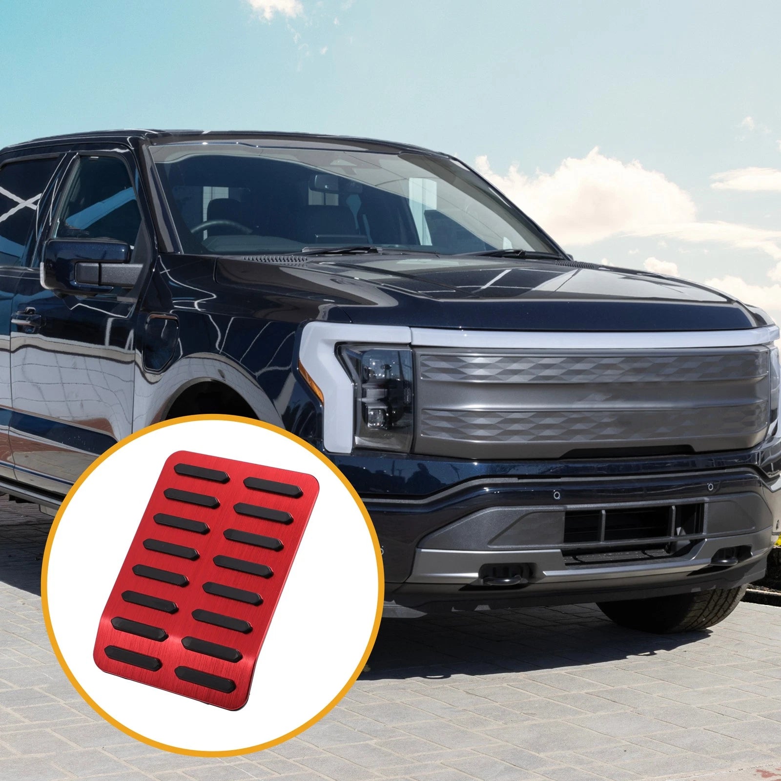 Foot Rest Pedal Cover for Ford F-150 (2015–2023) Black Red