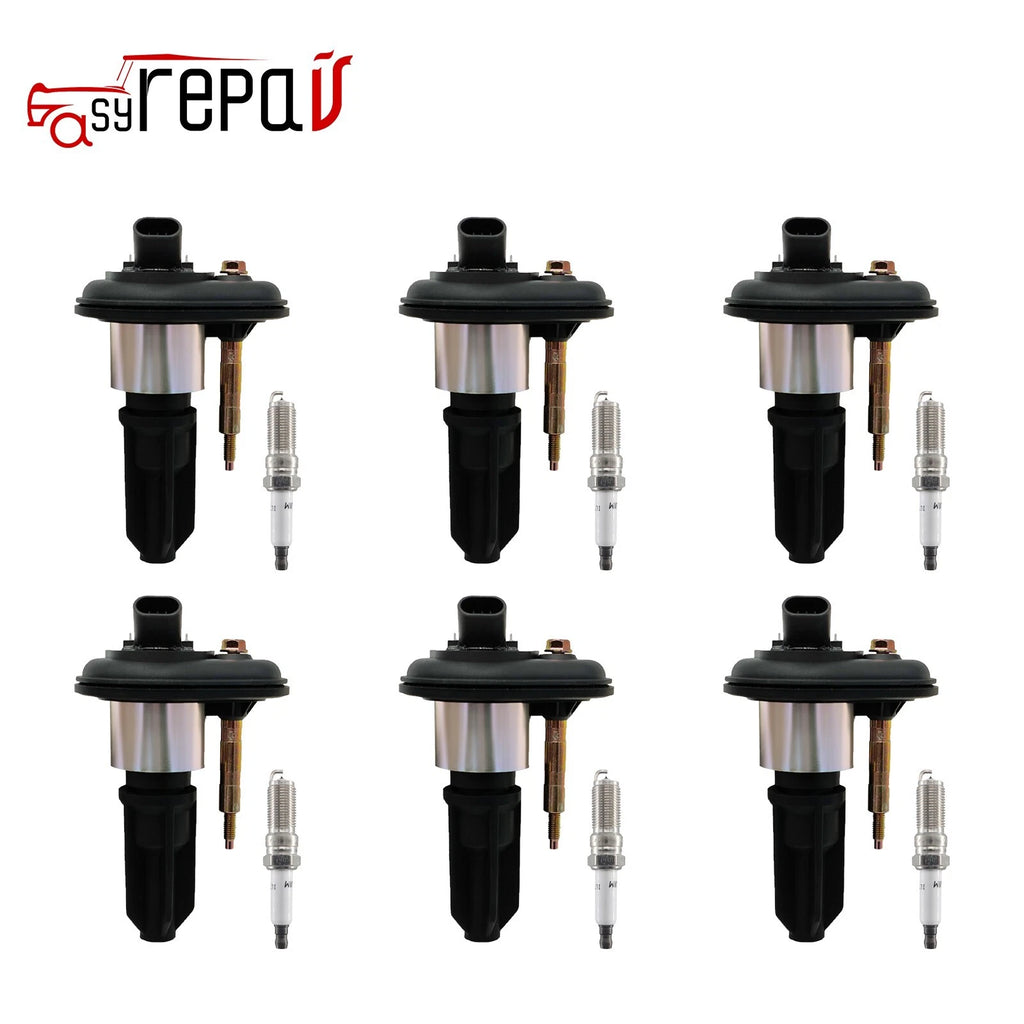 6X Ignition Coils + 6X Spark Plugs for Chevrolet Trailblazer GMC Envoy (2002–2005)