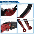 Adjustable Brake Clutch Levers for Honda CBR600RR (2007-2016) Red Black
